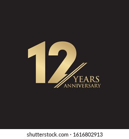12th year anniversary emblem logo design vector illustration template