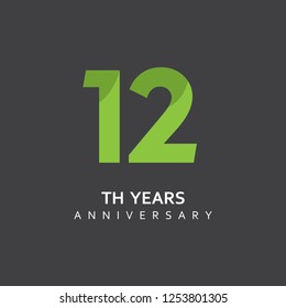12th Year Anniversary Vector Template Design Illustration.