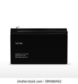 12V 7Ah UPS Rechargeable Battery For Power Supply. EPS10 Vector