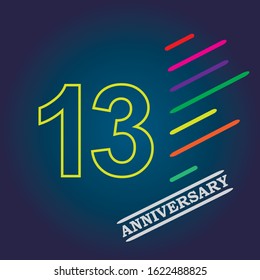 13 anniversary celebration vector concept template design illustration