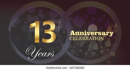 13 anniversary logo vector template. Design for banner, greeting cards or print