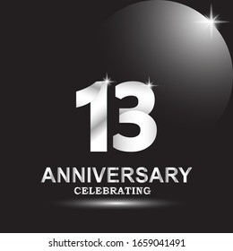 13 anniversary logo vector template. Design for banner, greeting cards or print