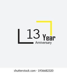 13 anniversary logotype style with handwriting golden color for celebration event, wedding, greeting card, and invitation