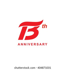 13 anniversary wave logo red