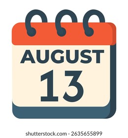 13 august calendar vector on white background
Vector calendar with date