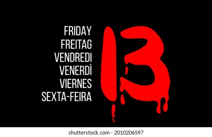 13 Bloody Text With Different Languages Friday Day