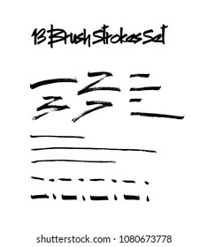 13 Brush Strokes Set. Paint Textures For Lettering and Illustrations