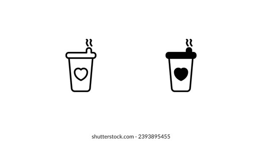 13 coffee icon with white background vector stock illustration