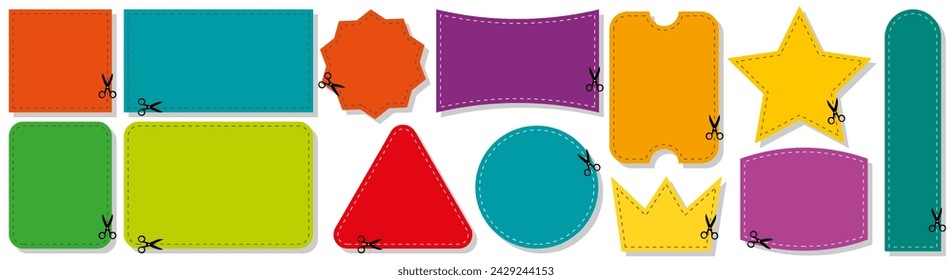 13 colored elements, shapes for cutting out