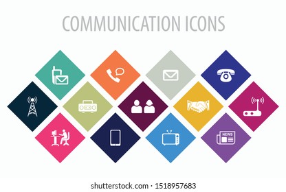 13 Communication Multicolored very useful Icon Sets for Design, Web & Mobile App.