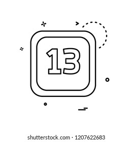 13 Date Calender icon design vector