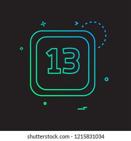 13 Date Calender icon design vector