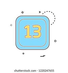 13 Date Calender icon design vector