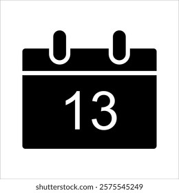 13 Date icon design with white. 
For mobile concept and web design. vector illustration