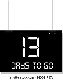 13 day to go. Vector stock illustration 