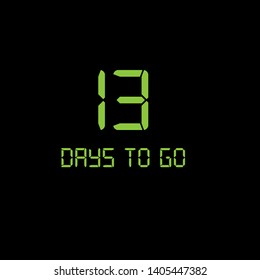 13 day to go. Vector stock illustration 