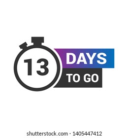13 day to go. Vector stock illustration 
