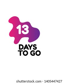 13 day to go. Vector stock illustration 