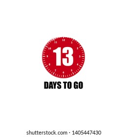 13 day to go. Vector stock illustration 