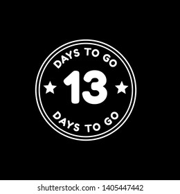 13 day to go. Vector stock illustration 