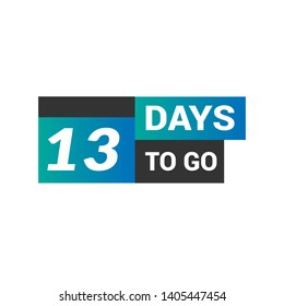 13 day to go. Vector stock illustration 