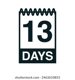 13 days calendar icon vector illustration eps