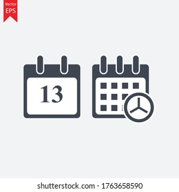 13 days event web icon, calendar icon.Calendar vector icon. Date and day, month.