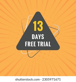 13 days Free trial Banner Design. 13 day free banner background