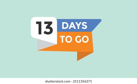 13 days to go Countdown number banner templates. time icon. Vector Illustration 
