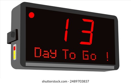 13 days to go, number days to go countdown illustrasion template design and icon design