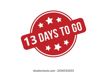 13 days to go red banner design vector illustration