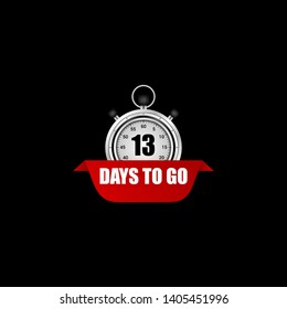 13 days to go - sign. flat design