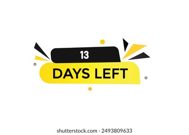 13 days left, icon, stile, timer, countdown, clock, time,  background, template, 13 days left countdown, sticker, left banner, business, sale, label button
