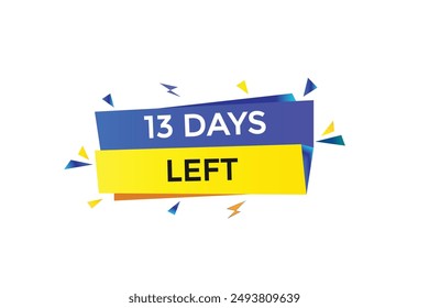 13 days left, icon, stile, timer, countdown, clock, time,  background, template, 13 days left countdown, sticker, left banner, business, sale, label button
