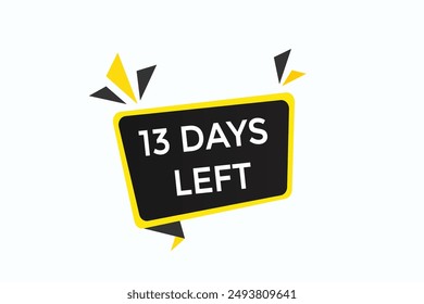 13 days left, icon, stile, timer, countdown, clock, time,  background, template, 13 days left countdown, sticker, left banner, business, sale, label button
