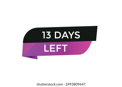 13 days left, icon, stile, timer, countdown, clock, time,  background, template, 13 days left countdown, sticker, left banner, business, sale, label button
