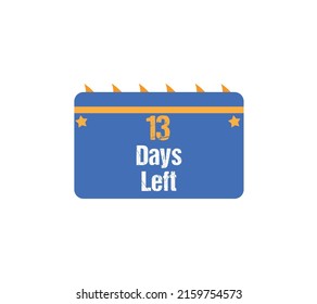 13 Days left orangy white poke icon gorgeous vector illustration