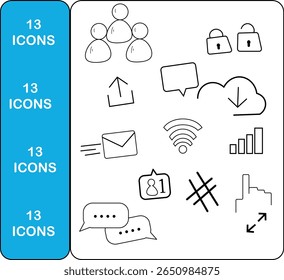 13 different icons for web or tw design