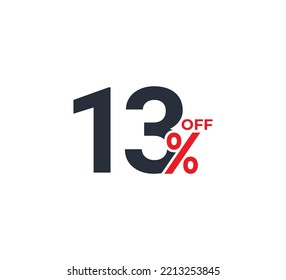 13% Discount Coupon design. Sale tags set vector badges template. Sale offer price sign. Special offer symbol. Discount promotion. Discount badge shape. Vector illustration template 