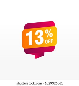 13 discount, Sales Vector badges for Labels, , Stickers, Banners, Tags, Web Stickers, New offer. Discount origami sign banner
