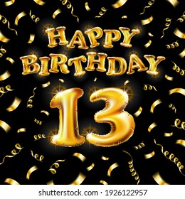 13 Happy Birthday Message Made Golden Stock Vector (Royalty Free ...