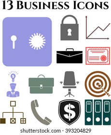 13 icon set. business Icons. Minimal Modern.