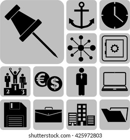 13 icon set. business Icons. Universal Modern Icons.