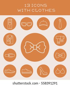 13 icons with clothes.