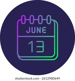 13 June Line Circle Gradient Style