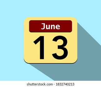 13 June - Vector art of an icon of a calendar