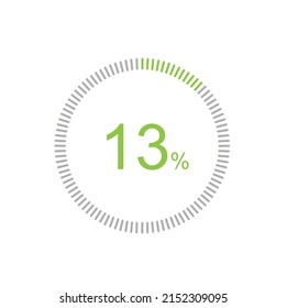 13% Loading. 13% circle diagrams Infographics vector, 13 Percentage ready to use for web design ux-ui.