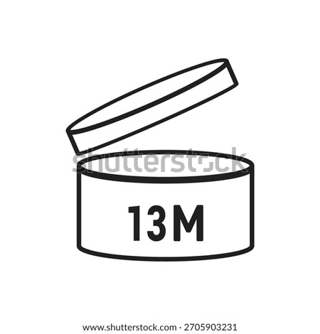 13 M SIGN vector illustration, packaging symbol Expiration period in months, expiration