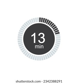 13 minutes timers Clock, Timer 13 min icon.