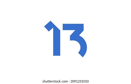 13 New Number Unique Cut Modern Logo